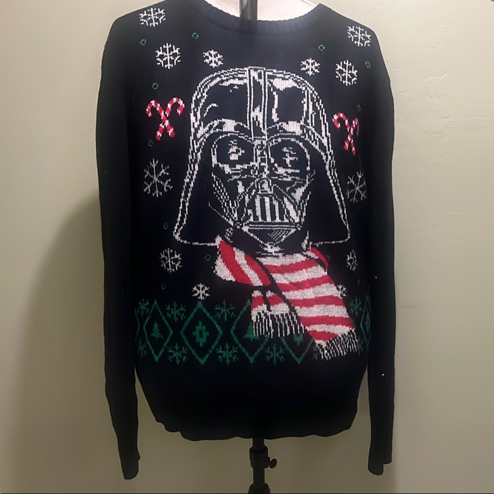 Star Wars Black and Red Crew Neck Sweater Festive Design